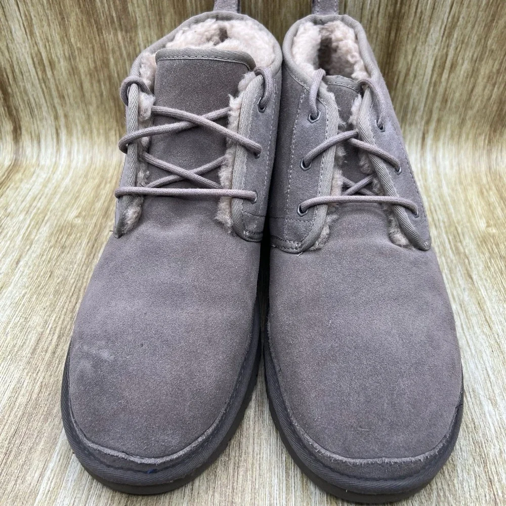 UGG Neumel Chukka Boots Men's Size 14 Grey Suede Sheepskin Lined Shoes 3236‎